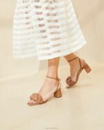 femmes Loeffler Randall brun avril talon bas chaussures 8HL861 - Image 5