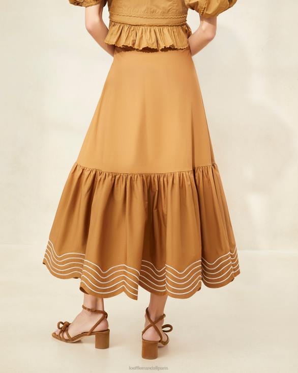 femmes Loeffler Randall brun jupe opale à ourlet volanté vêtements 8HL8228 - Image 3
