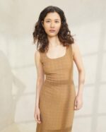 femmes Loeffler Randall brun robe débardeur à ourlet volanté yessica vêtements 8HL8195 - Image 2