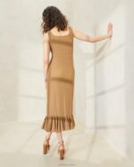 femmes Loeffler Randall brun robe débardeur à ourlet volanté yessica vêtements 8HL8195 - Image 3