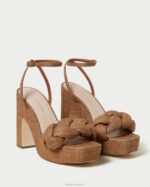 femmes Loeffler Randall brun talon plateforme fae chaussures 8HL856 - Image 4