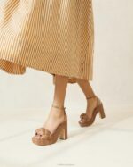 femmes Loeffler Randall brun talon plateforme fae chaussures 8HL856 - Image 5