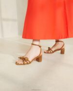 femmes Loeffler Randall cacao sandale mikel à nœud et talon chaussures 8HL862 - Image 5