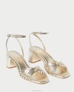 femmes Loeffler Randall Champagne nœud olivia mi-talon chaussures 8HL851 - Image 4
