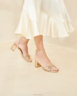femmes Loeffler Randall Champagne nœud olivia mi-talon chaussures 8HL851 - Image 5