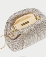 femmes Loeffler Randall Champagne pochette dôme plissée Bailey Sacs 8HL8386 - Image 3