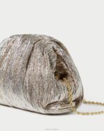 femmes Loeffler Randall Champagne pochette dôme plissée Bailey Sacs 8HL8386 - Image 4