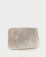 femmes Loeffler Randall Champagne pochette plissée plate brit Sacs 8HL8393 - Image 2