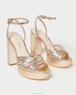 femmes Loeffler Randall Champagne sandale à plateforme à nœud rivka chaussures 8HL827 - Image 3
