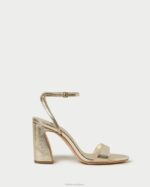 femmes Loeffler Randall Champagne sandale à talon courbé malia chaussures 8HL850 - Image 2