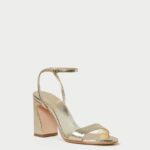 femmes Loeffler Randall Champagne sandale à talon courbé malia chaussures 8HL850