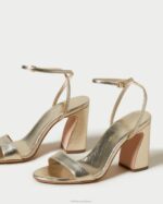 femmes Loeffler Randall Champagne sandale à talon courbé malia chaussures 8HL850 - Image 3