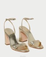 femmes Loeffler Randall Champagne sandale à talon courbé malia chaussures 8HL850 - Image 4