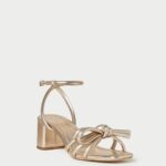 femmes Loeffler Randall Champagne sandale mikel à nœud et talon chaussures 8HL822