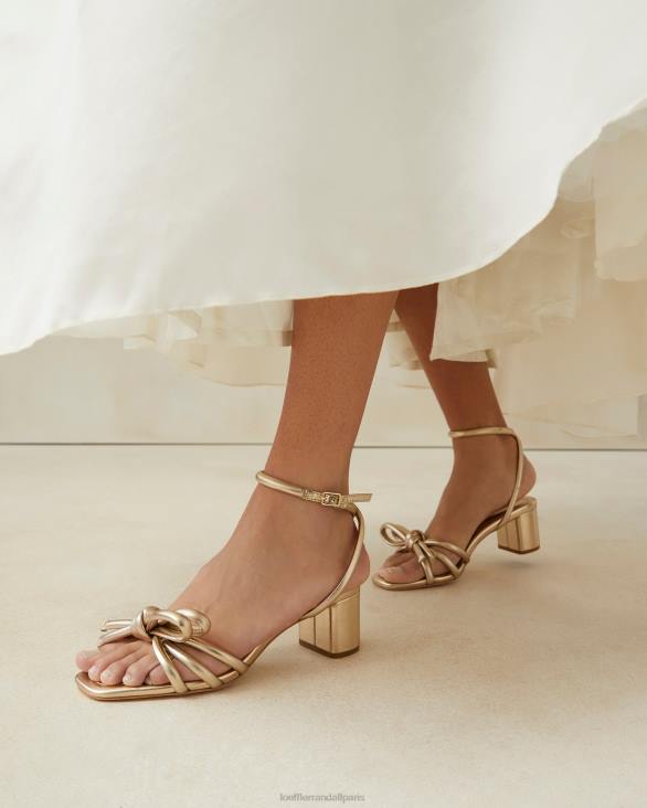 femmes Loeffler Randall Champagne sandale mikel à nœud et talon chaussures 8HL822 - Image 5