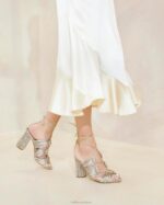 femmes Loeffler Randall Champagne sandale plissée à lacets teresa chaussures 8HL895 - Image 5