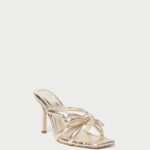 femmes Loeffler Randall Champagne talon à nœud margi chaussures 8HL831