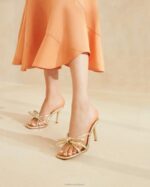femmes Loeffler Randall Champagne talon à nœud margi chaussures 8HL831 - Image 5