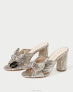 femmes Loeffler Randall Champagne talon à nœud plissé chaussures 8HL869 - Image 3