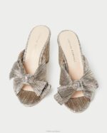 femmes Loeffler Randall Champagne talon à nœud plissé chaussures 8HL869 - Image 4