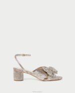 femmes Loeffler Randall Champagne talon à nœud plissé dahlia chaussures 8HL853 - Image 2