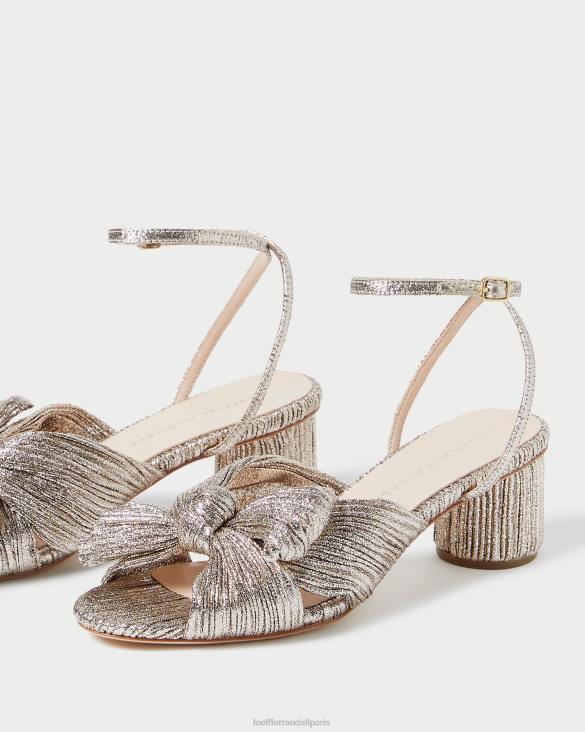 femmes Loeffler Randall Champagne talon à nœud plissé dahlia chaussures 8HL853 - Image 3