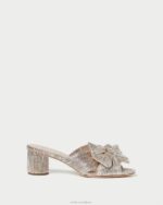 femmes Loeffler Randall Champagne talon à nœud plissé emilia chaussures 8HL849 - Image 2