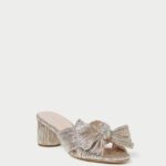 femmes Loeffler Randall Champagne talon à nœud plissé emilia chaussures 8HL849