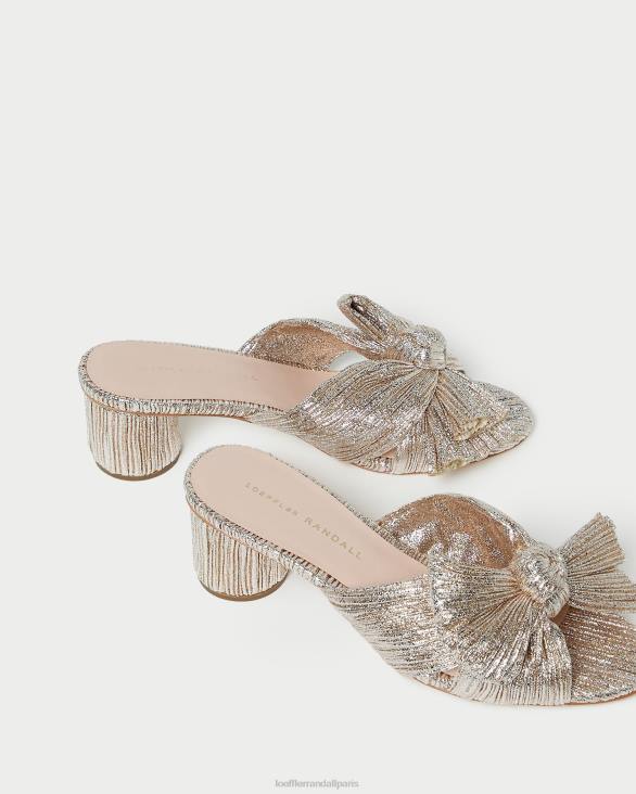 femmes Loeffler Randall Champagne talon à nœud plissé emilia chaussures 8HL849 - Image 3