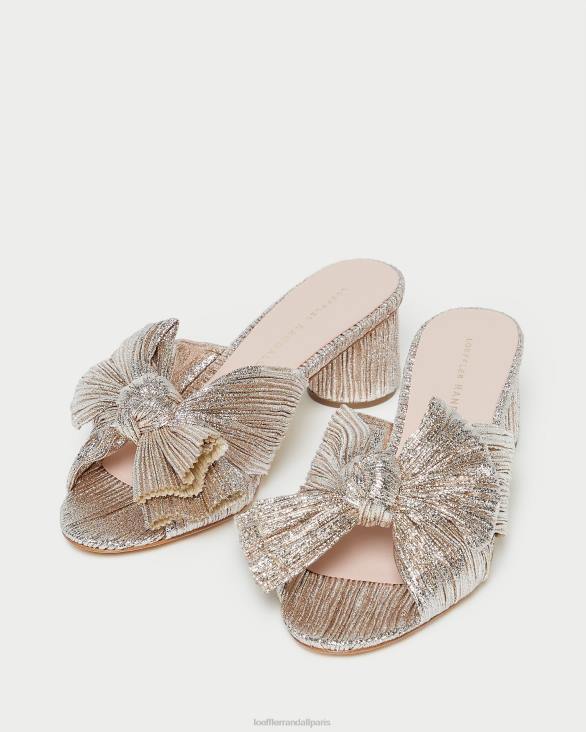femmes Loeffler Randall Champagne talon à nœud plissé emilia chaussures 8HL849 - Image 4