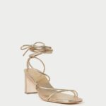 femmes Loeffler Randall Champagne talon enroulé à la cheville cosette chaussures 8HL837