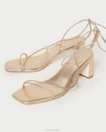 femmes Loeffler Randall Champagne talon enroulé à la cheville cosette chaussures 8HL837 - Image 3