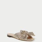 femmes Loeffler Randall Champagne toboggan à arc Daphné chaussures 8HL8124