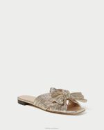 femmes Loeffler Randall Champagne toboggan à arc Daphné chaussures 8HL8124