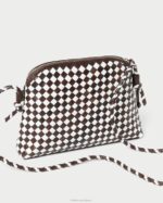 femmes Loeffler Randall chocolat/blanc sac à bandoulière tissé Mallory Sacs 8HL8332 - Image 2