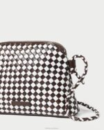 femmes Loeffler Randall chocolat/blanc sac à bandoulière tissé Mallory Sacs 8HL8332 - Image 3
