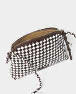 femmes Loeffler Randall chocolat/blanc sac à bandoulière tissé Mallory Sacs 8HL8332 - Image 4
