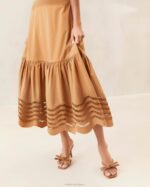 femmes Loeffler Randall chocolat robe midi brodée carine vêtements 8HL8197 - Image 2
