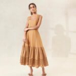 femmes Loeffler Randall chocolat robe midi brodée carine vêtements 8HL8197
