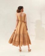 femmes Loeffler Randall chocolat robe midi brodée carine vêtements 8HL8197 - Image 3