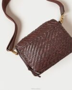 femmes Loeffler Randall chocolat sac photo tressé Patricia Sacs 8HL8327 - Image 3