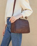 femmes Loeffler Randall chocolat sac photo tressé Patricia Sacs 8HL8327 - Image 5