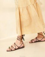 femmes Loeffler Randall chocolat sandale à lacets avec nœud Colleen chaussures 8HL8134 - Image 5