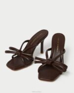 femmes Loeffler Randall chocolat talon à nœud margi chaussures 8HL899 - Image 3