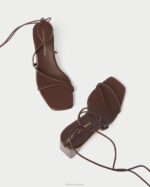 femmes Loeffler Randall chocolat talon enroulé à la cheville cosette chaussures 8HL886 - Image 3