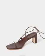 femmes Loeffler Randall chocolat talon enroulé à la cheville cosette chaussures 8HL886 - Image 4
