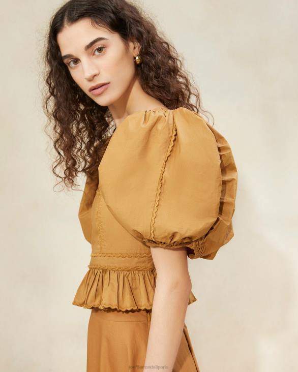 femmes Loeffler Randall cigare anna - haut à basque et manches bouffantes vêtements 8HL8209 - Image 2