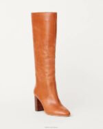 femmes Loeffler Randall Cognac botte haute dorée chaussures 8HL8268