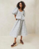 femmes Loeffler Randall crème/fleuri haut matelassé jessalyn vêtements 8HL8248 - Image 2