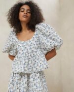femmes Loeffler Randall crème/fleuri haut matelassé jessalyn vêtements 8HL8248